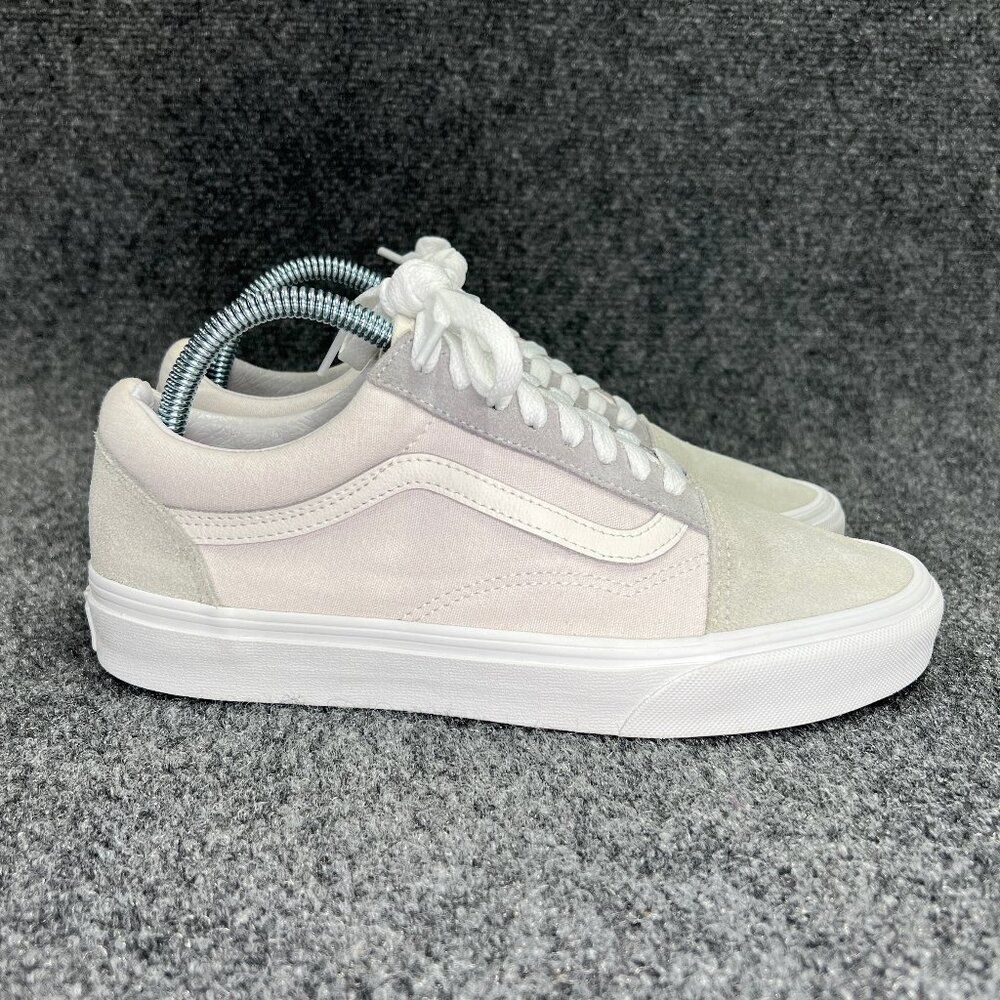 Vans Old Skool Low Sneakers Womens Size 8.5 Grey White Athletic Retro Skate Shoe